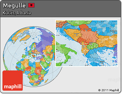 Political Location Map of Mëgullë