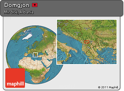 Satellite Location Map of Domgjon