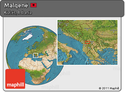 Satellite Location Map of Malqenë