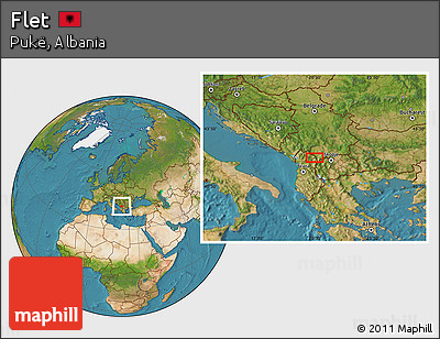Satellite Location Map of Flet
