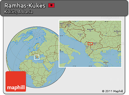 Savanna Style Location Map of Ramhas-Kukës