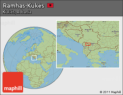 Savanna Style Location Map of Ramhas-Kukës