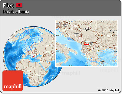 Shaded Relief Location Map of Flet