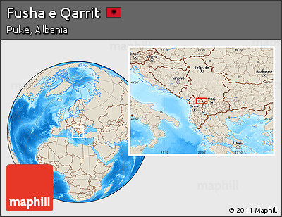 Shaded Relief Location Map of Fusha E Qarrit