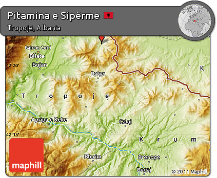 Physical Map of Pitamina E Sipërme