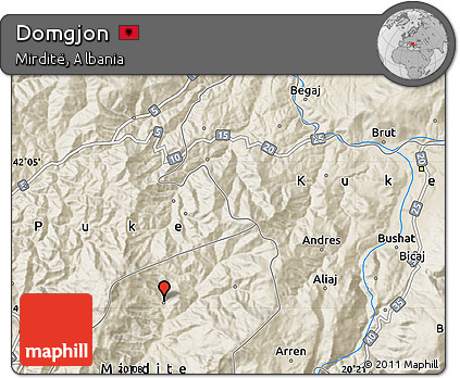 Shaded Relief Map of Domgjon