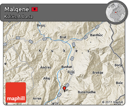 Shaded Relief Map of Malqenë