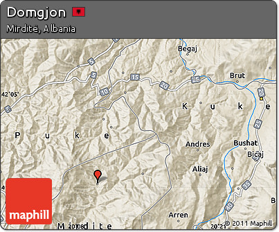 Shaded Relief Map of Domgjon