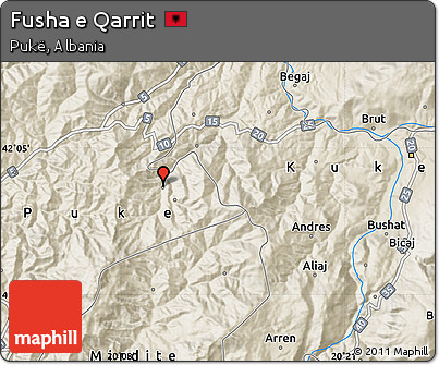 Shaded Relief Map of Fusha E Qarrit