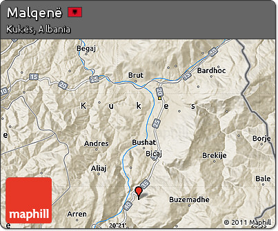 Shaded Relief Map of Malqenë