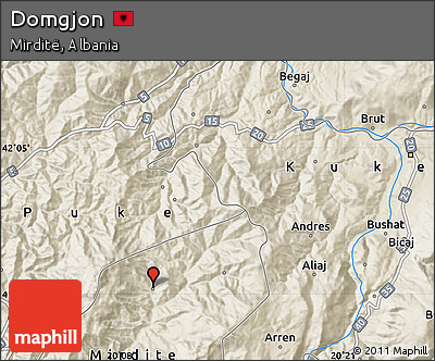 Shaded Relief Map of Domgjon