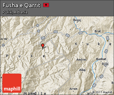 Shaded Relief Map of Fusha E Qarrit