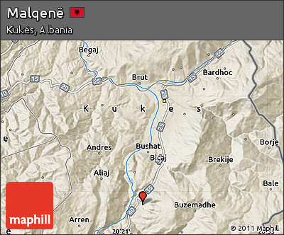 Shaded Relief Map of Malqenë