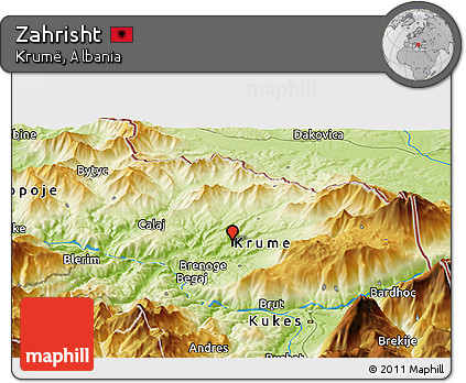 Physical Panoramic Map of Zahrisht