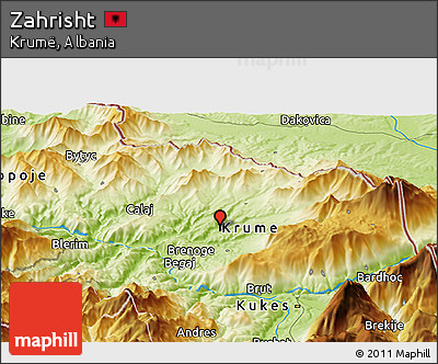 Physical Panoramic Map of Zahrisht