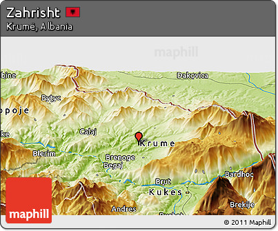 Physical Panoramic Map of Zahrisht