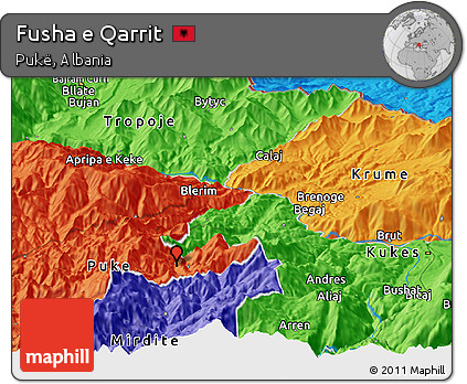 Political Panoramic Map of Fusha E Qarrit