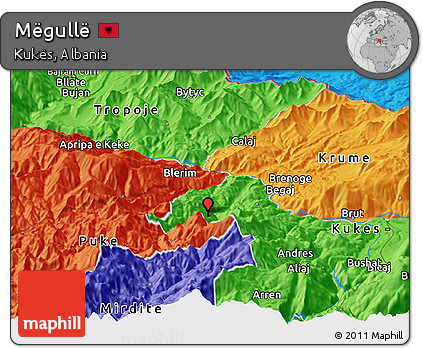 Political Panoramic Map of Mëgullë