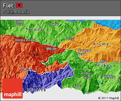 Political Panoramic Map of Flet