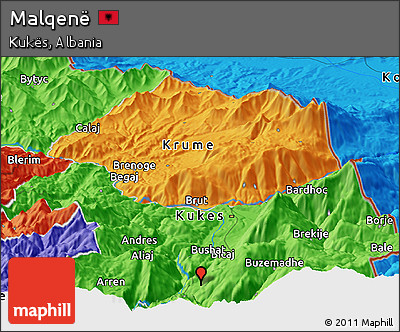 Political Panoramic Map of Malqenë
