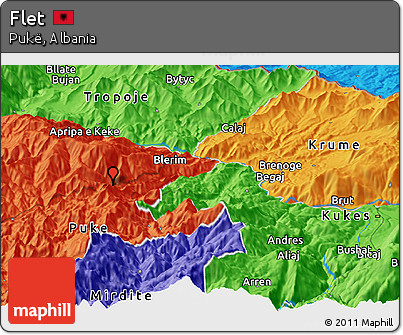 Political Panoramic Map of Flet