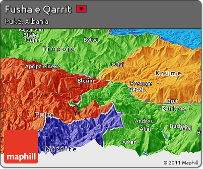 Political Panoramic Map of Fusha E Qarrit