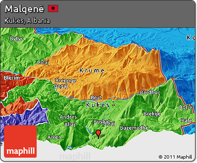 Political Panoramic Map of Malqenë