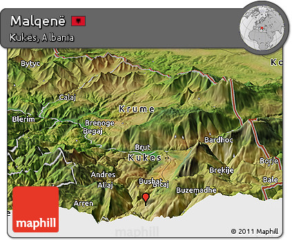 Satellite Panoramic Map of Malqenë