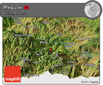 Satellite Panoramic Map of Mëgullë