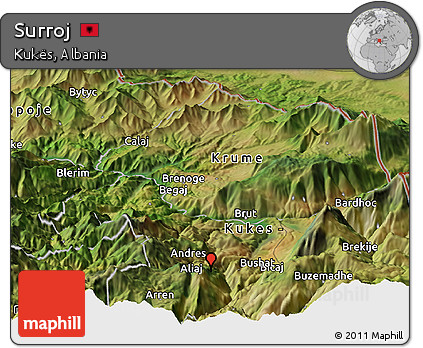 Satellite Panoramic Map of Surroj