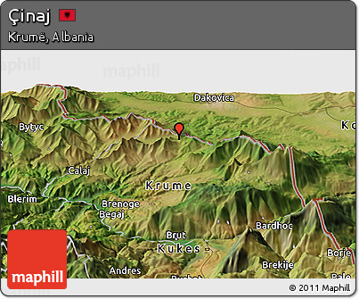 Satellite Panoramic Map of Çinaj
