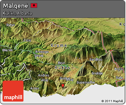 Satellite Panoramic Map of Malqenë