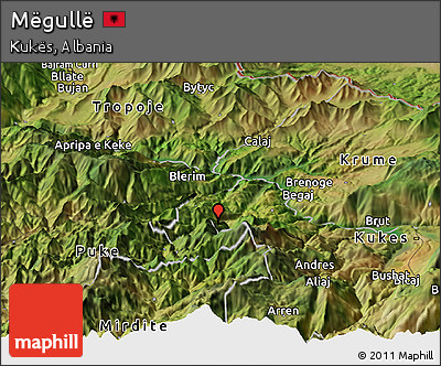 Satellite Panoramic Map of Mëgullë