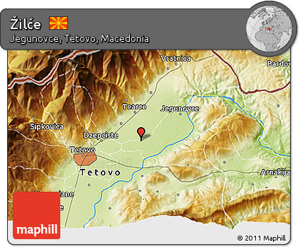 Physical 3D Map of Žilče