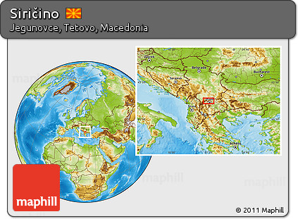 Physical Location Map of Siričino