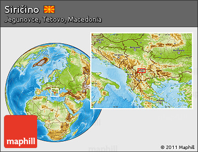 Physical Location Map of Siričino