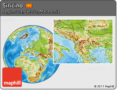 Physical Location Map of Siričino