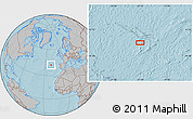 Gray Location Map of the area around 42° 9' 30" N, 21° 10' 29" W, hill shading