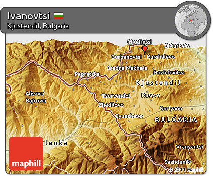 Physical 3D Map of Ivanovtsi