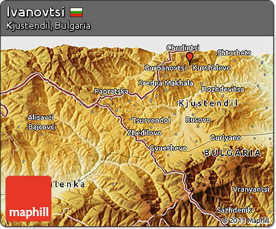 Physical 3D Map of Ivanovtsi