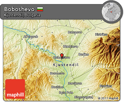 Physical 3D Map of Boboshevo