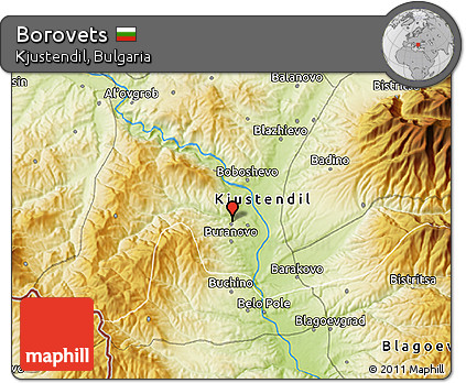 Physical 3D Map of Borovets