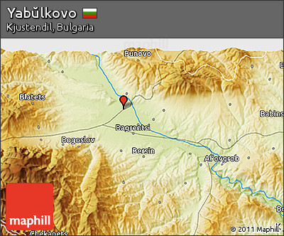 Physical 3D Map of Yabŭlkovo
