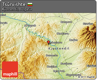 Physical 3D Map of Tsŭrvishte