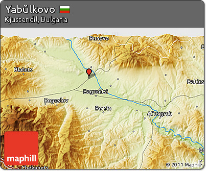 Physical 3D Map of Yabŭlkovo