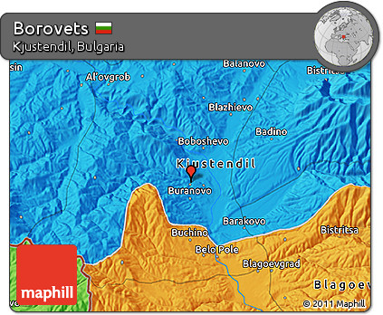 Political 3D Map of Borovets