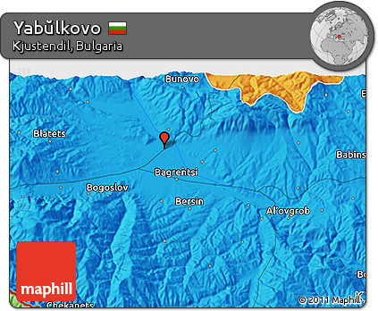 Political 3D Map of Yabŭlkovo