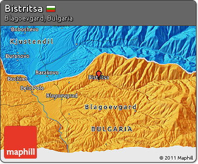 Political 3D Map of Bistritsa
