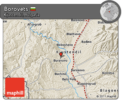 Shaded Relief 3D Map of Borovets