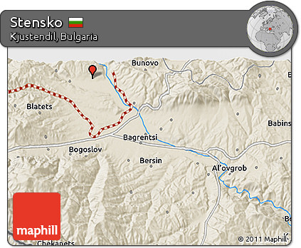 Shaded Relief 3D Map of Stensko